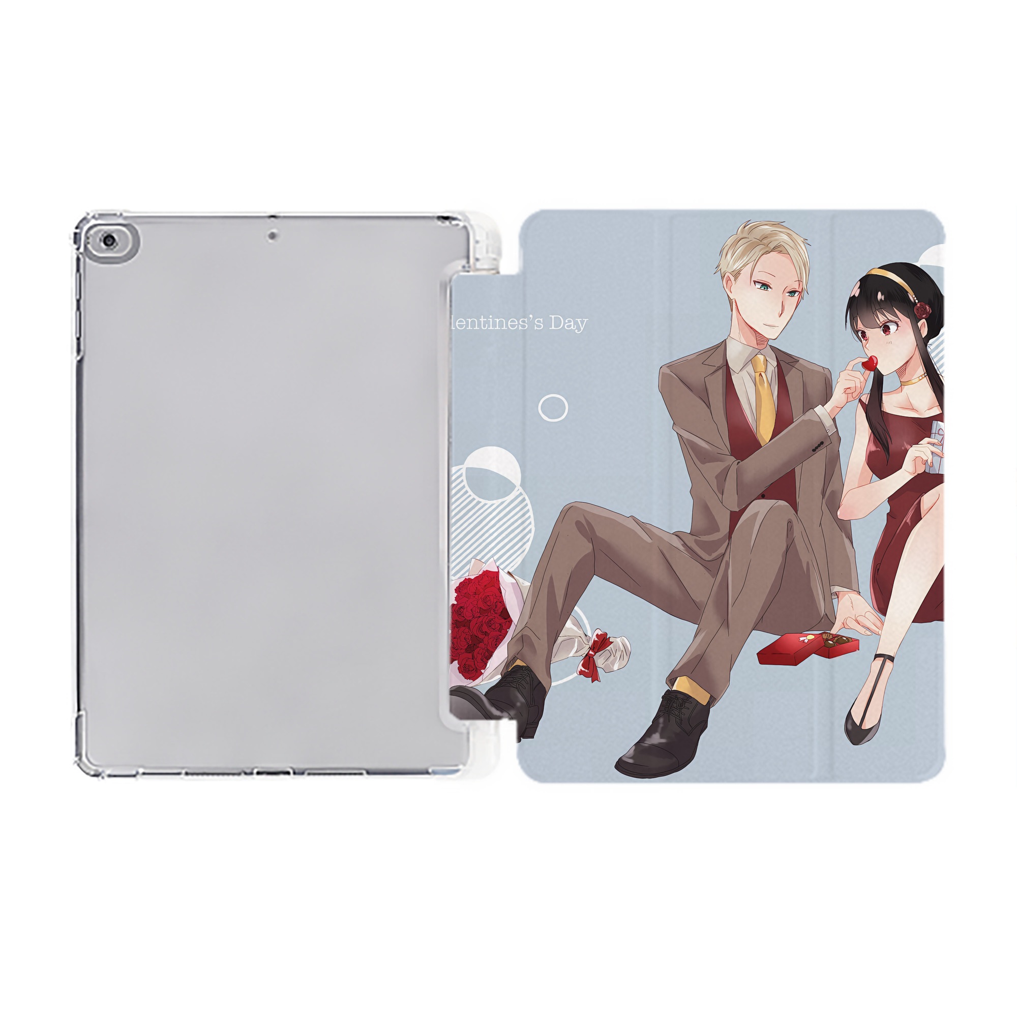 （画像用） SPY×FAMILY间谍家家酒 IPad ケース ペン収納付き 三つ折りスタンド PUレザー×シリコン 対応機種9.5/10.5/10.9インチ